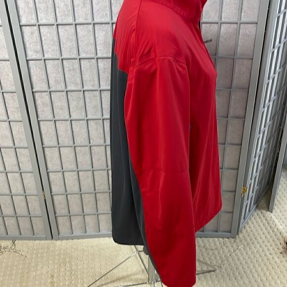Men's Wind River 1/4 Zip Wind Pullover, XL, Red/Grey, 100% Polyester - Picture 3 of 5